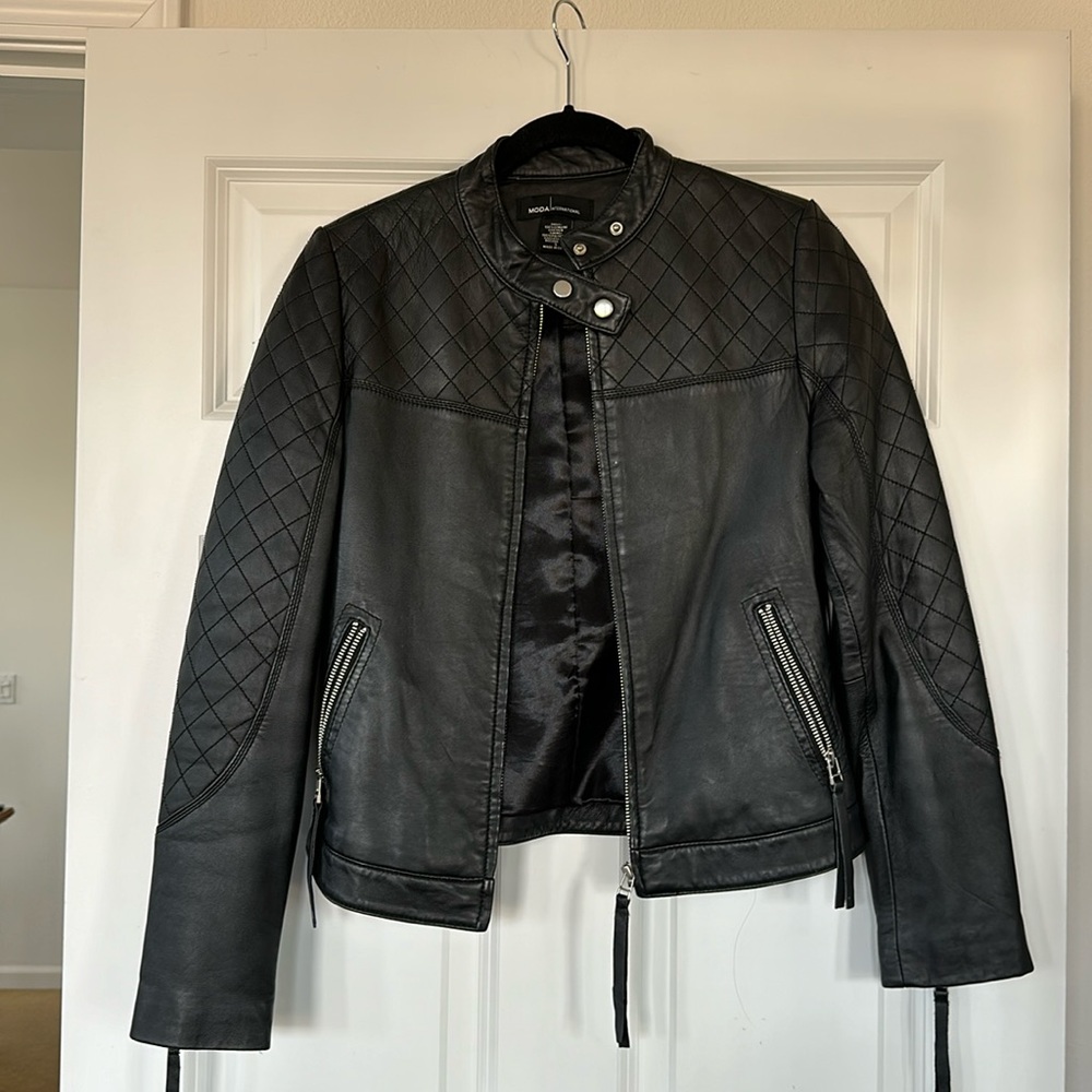 Leather moto jacket